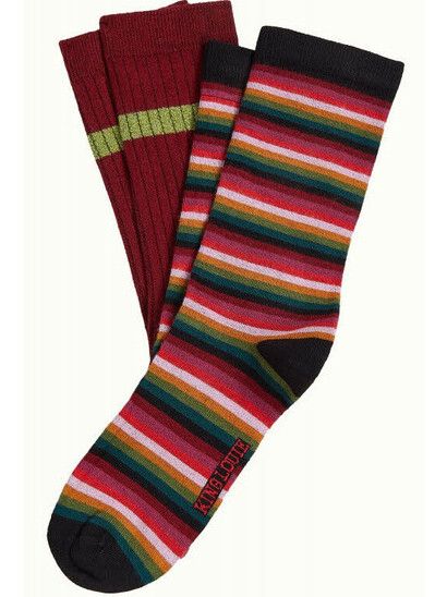 King Louie Socken Socks 2-Pack Combo Mimmi Cabernet Red