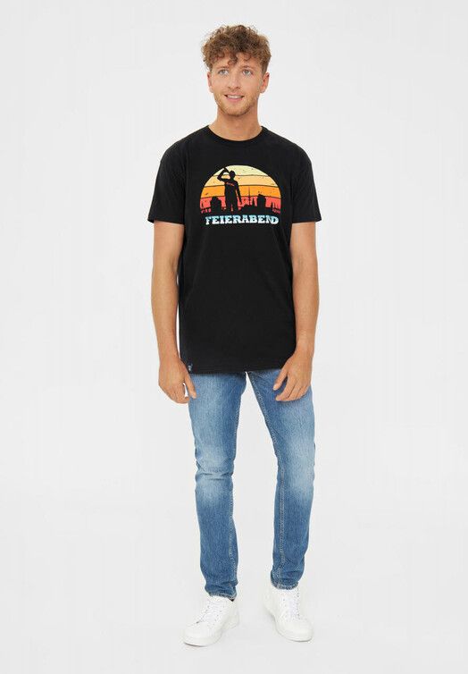 Derbe T-Shirt&#x20;Feierabend&#x20;jet&#x20;black