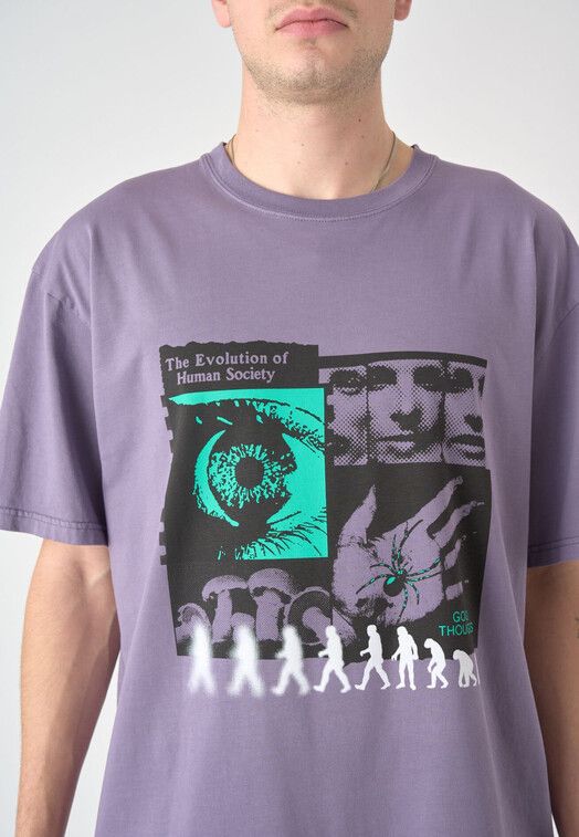 Cleptomanicx T-Shirt&#x20;Evolution&#x20;montana&#x20;grape