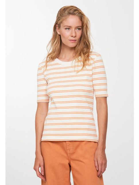 Recolution T-Shirt Daphne Stripes capri orange