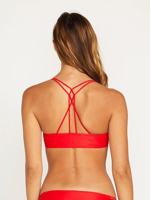 Volcom Bikini&#x20;Simply&#x20;Solid&#x20;V&#x20;Neck&#x20;candy&#x20;apple