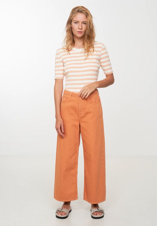 Recolution T-Shirt&#x20;Daphne&#x20;Stripes&#x20;capri&#x20;orange