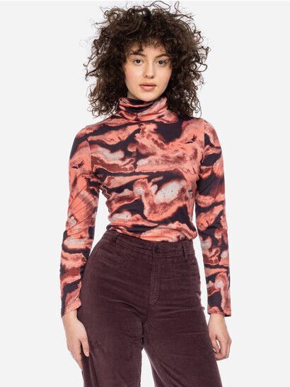 ATO Berlin Longsleeve Rolli aubergine/weiß