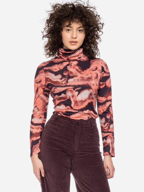 ATO Berlin Longsleeve Rolli aubergine/weiß