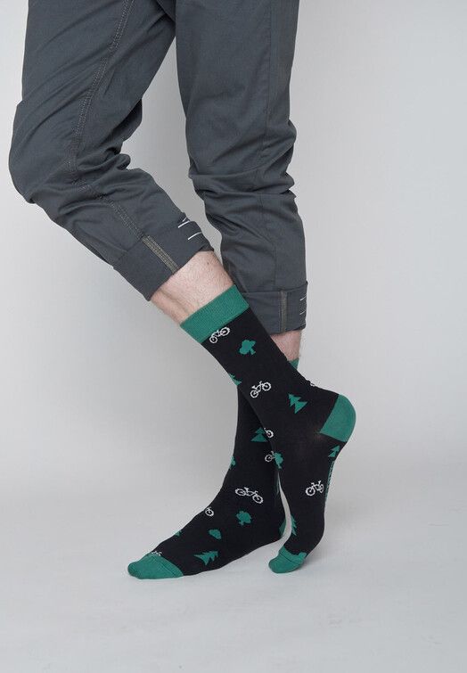 GreenBomb Socken&#x20;Bike&#x20;Forest&#x20;Night&#x20;black