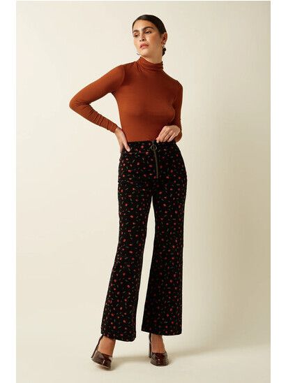 King Louie Longsleeve Rollneck Top Uni Rib spicy brown