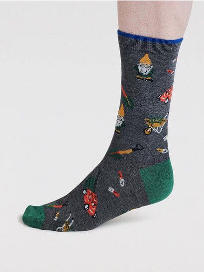 Thought Socken Greyson Garden Gnome Socks dark grey mar