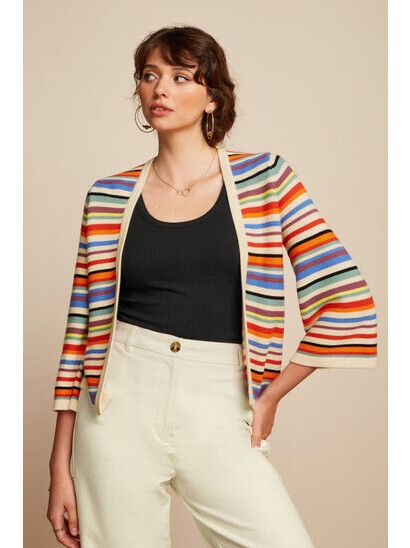 King Louie Cardigan Emily Cardi Syd Stripe cream