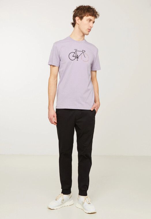 Recolution T-Shirt&#x20;Agave&#x20;Bike&#x20;Letters&#x20;grey&#x20;lilac