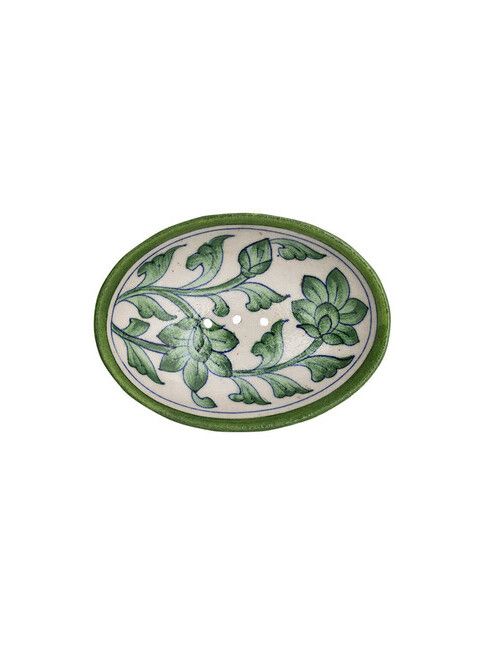 Tranquillo Seifenschale POR 556 Blue Pottery white green