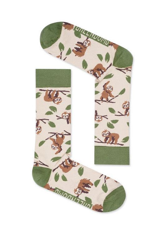 GreenBomb Socken&#x20;Animal&#x20;Sloth&#x20;beige