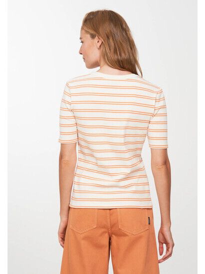 Recolution T-Shirt Daphne Stripes capri orange