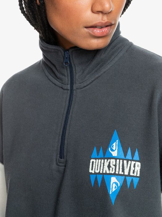 Quiksilver Women Sweater&#x20;UNI&#x20;Halfzip&#x20;Block&#x20;Screen&#x20;tarmac