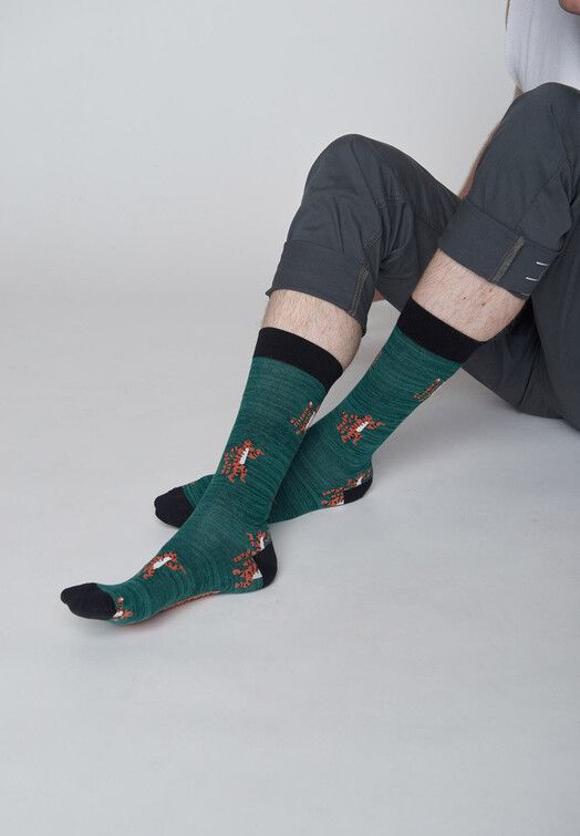 GreenBomb Socken&#x20;Animal&#x20;Dancing&#x20;Tiger&#x20;green