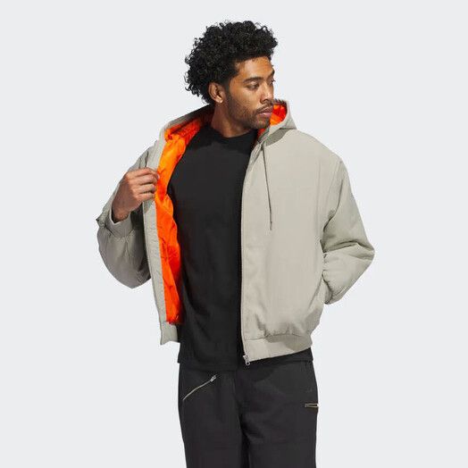 Adidas Jacke Shmoo Canvas Jacket silver orange Streetjacken Jacken Mode boardshop Boardshop Freiburg Dein Onlineshop fur Skateboards Snowboards und nachhaltige und faire Mode