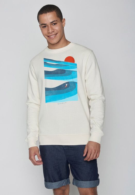 GreenBomb Sweater&#x20;Nature&#x20;Perfect&#x20;Waves&#x20;creme&#x20;white