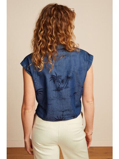 King Louie Hemd Knot Blouse Daytrip denim blue