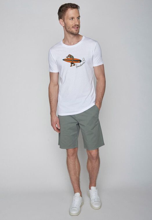 GreenBomb T-Shirt&#x20;Animal&#x20;Sloth&#x20;Surf&#x20;white