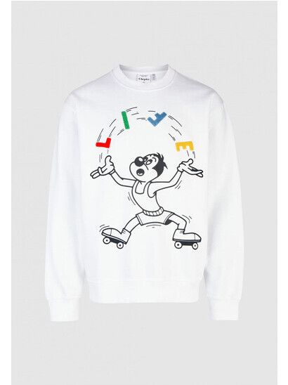 Cleptomanicx Sweater Juggle white