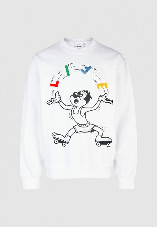 Cleptomanicx Sweater&#x20;Juggle&#x20;white