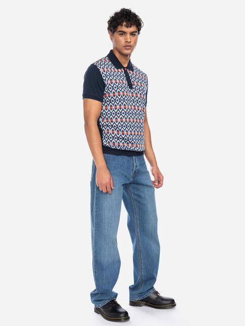 Atomic T-Shirt Enzio GOTS blau/weiß/rot