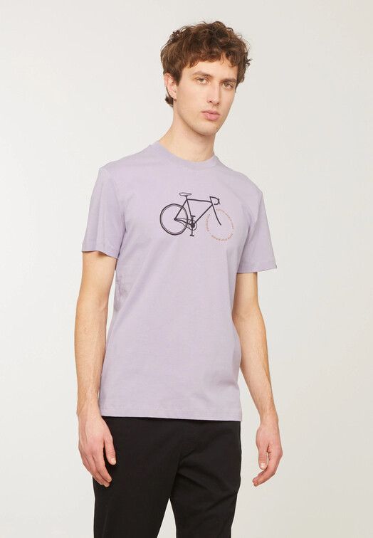 Recolution T-Shirt&#x20;Agave&#x20;Bike&#x20;Letters&#x20;grey&#x20;lilac
