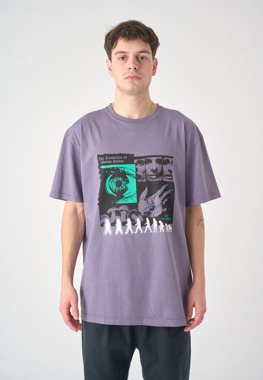 Cleptomanicx T-Shirt&#x20;Evolution&#x20;montana&#x20;grape
