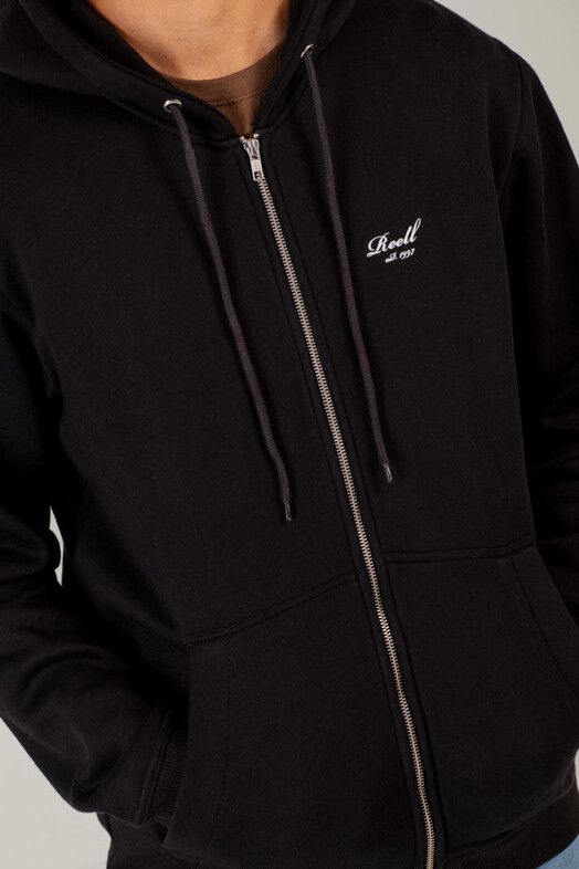 Reell Zipper&#x20;Staple&#x20;Logo&#x20;Zip&#x20;Hoodie&#x20;deep&#x20;balck