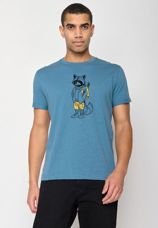 GreenBomb T-Shirt&#x20;Animal&#x20;Raccoon&#x20;Hike&#x20;steelblue