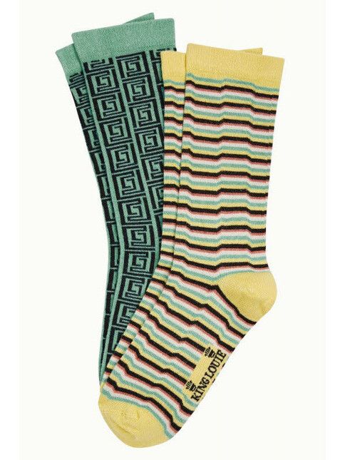 King Louie Socken Socks 2-Pack Combo hawaii green