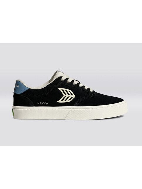 Cariuma Skateschuh Naioca black suede ivory logo blue
