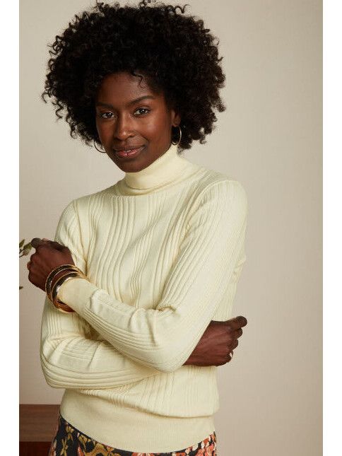 King Louie Pullover Rib Rollneck Top Club cream