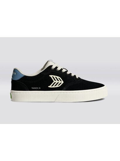 Cariuma Skateschuh Naioca black suede ivory logo blue