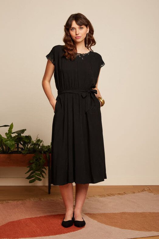 King Louie Kleid&#x20;Betty&#x20;Dress&#x20;Aurelie&#x20;Embroidery&#x20;black