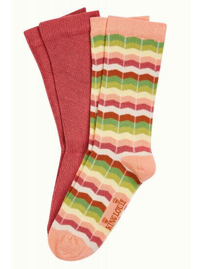 King Louie Socken Socks 2-Pack Sunset velvet pink