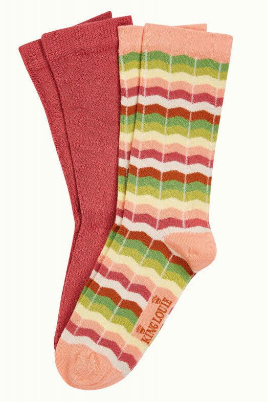 King Louie Socken&#x20;Socks&#x20;2-Pack&#x20;Sunset&#x20;velvet&#x20;pink