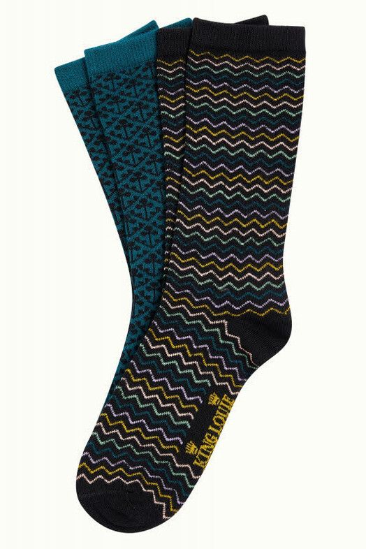 King Louie Socken&#x20;Socks&#x20;2-Pack&#x20;Bondi&#x20;black