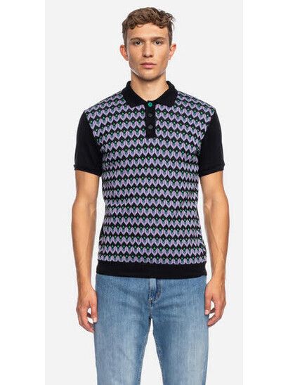 Atomic T-Shirt Enzio GOTS Polo schwarz/lila