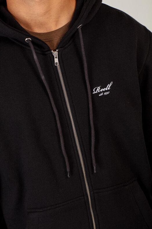 Reell Zipper&#x20;Staple&#x20;Logo&#x20;Zip&#x20;Hoodie&#x20;deep&#x20;balck