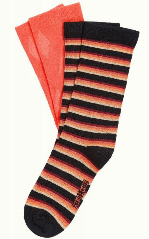 King Louie Socken&#x20;Socks&#x20;2-Pack&#x20;Century&#x20;Stripe&#x20;Summer&#x20;fig