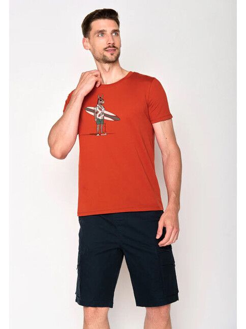GreenBomb T-Shirt Animal Donkey Surf clay red