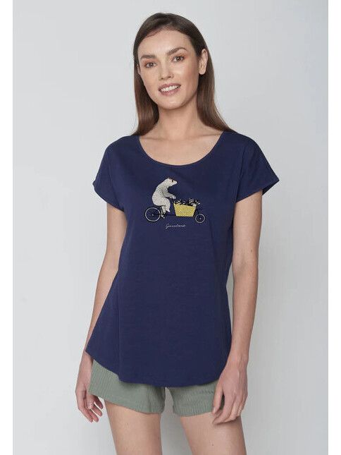 GreenBomb T-Shirt Bike Cargo Raccoon navy