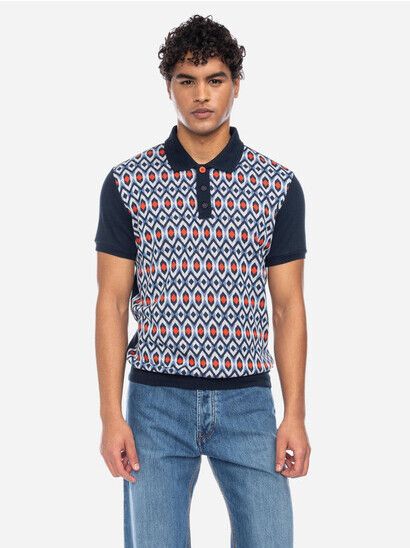 Atomic T-Shirt Enzio GOTS blau/weiß/rot