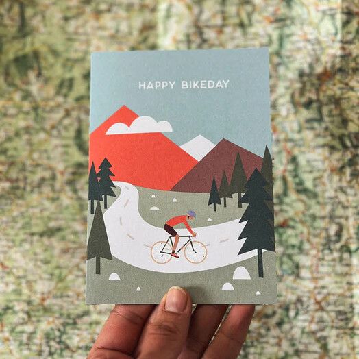 Roadtyping Postkarte&#x20;Gru&#x00DF;karte&#x20;Happy&#x20;Bikeday