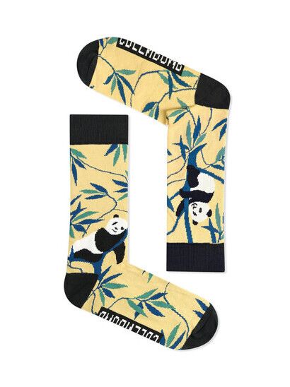 GreenBomb Socken Animal Panda Wood 2 yellow