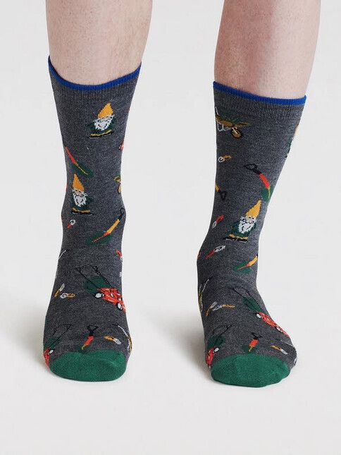 Thought Socken Greyson Garden Gnome Socks dark grey mar