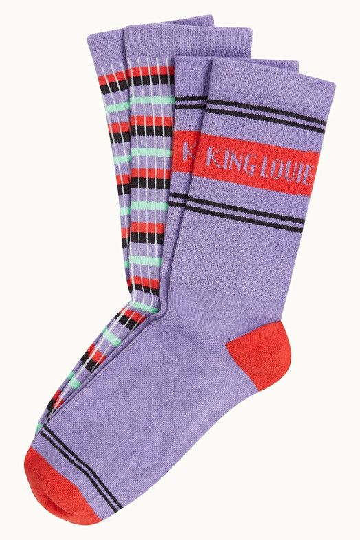 King Louie Socken&#x20;Socks&#x20;2-Pack&#x20;Logo&#x20;sheer&#x20;lilac