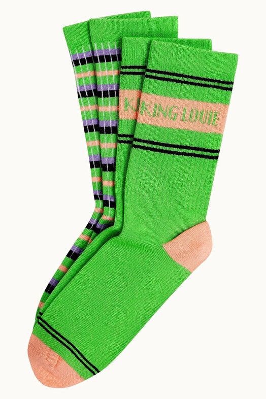 King Louie Socken&#x20;Socks&#x20;2-Pack&#x20;Logo&#x20;jasmin&#x20;green