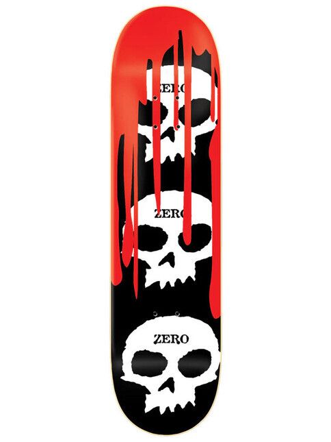 Zero Skateboard Team 3-Skull Blood Black R7 8.00x31.6