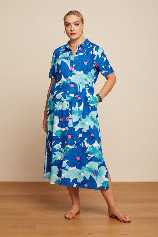 King Louie Kleid&#x20;Olive&#x20;Midi&#x20;Dress&#x20;Seychelles&#x20;surf&#x20;blue